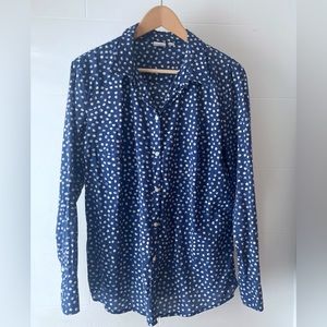 ESPRIT navy blue wit white polka dot shirt (size XL, TTS)